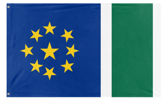 A mockup of the custom flag 'United Brant Resistance Army flag' on a white background