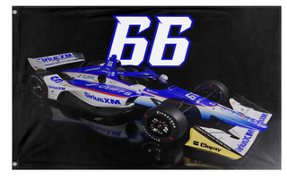 A mockup of the custom flag 'Marcus flag' on a white background