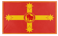 A mockup of the custom flag 'Rff flag' on a white background
