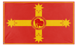 A mockup of the custom flag 'Rff flag' on a white background