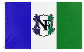 A mockup of the custom flag 'Northwest American Republic 3 flag' on a white background