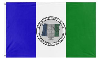 A mockup of the custom flag 'Northwest American Republic 4 flag' on a white background