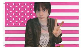 A mockup of the custom flag 'erynsucks flag' on a white background