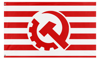 A mockup of the custom flag 'rual army' on a white background