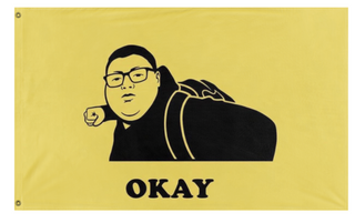 A mockup of the custom flag 'okay flag' on a white background