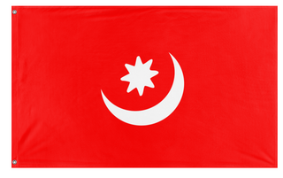 A mockup of the custom flag 'yettishar flag' on a white background