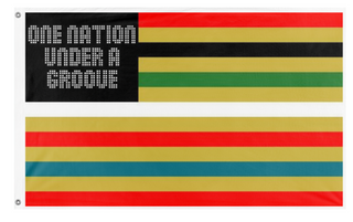 A mockup of the custom flag 'One Nation flag' on a white background