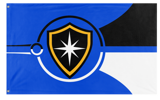 A mockup of the custom flag 'New Citadel flag' on a white background