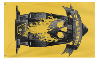 A mockup of the custom flag 'Bots flag' on a white background