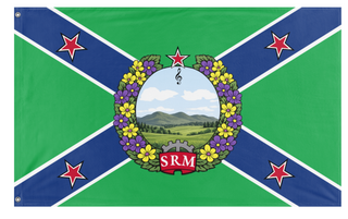 A mockup of the custom flag 'Student Resistance Militia flag' on a white background