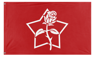 A mockup of the custom flag 'Communist Italy flag' on a white background