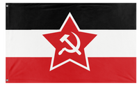 A mockup of the custom flag 'Communist Germany flag' on a white background