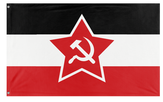 A mockup of the custom flag 'Communist Germany flag' on a white background