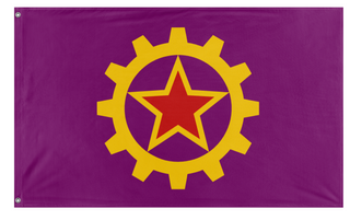 A mockup of the custom flag 'Communist Spain flag' on a white background
