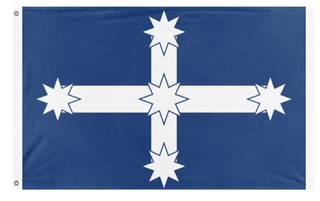 A mockup of the custom flag 'Eureka Flag' on a white background
