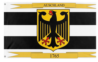 A mockup of the custom flag 'Flag of Austrin' on a white background