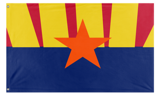 A mockup of the custom flag 'Arazona flag' on a white background