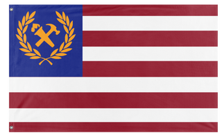 A mockup of the custom flag 'Some country republic flag' on a white background