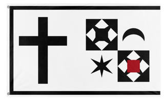 A mockup of the custom flag '4 flag' on a white background