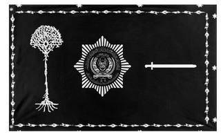 A mockup of the custom flag '2 flag' on a white background