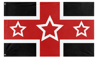 A mockup of the custom flag 'Flag of Ponuea' on a white background