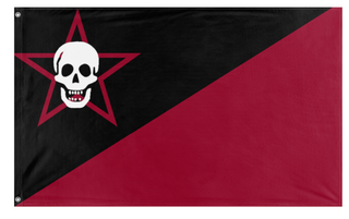 A mockup of the custom flag 'anarchist lithunia flag' on a white background