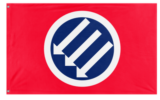 A mockup of the custom flag 'British Union of Anti-Fascists flag' on a white background