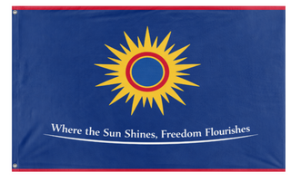 A mockup of the custom flag 'solara flag' on a white background