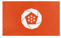 A mockup of the custom flag 'Federal republic of Erusea flag' on a white background