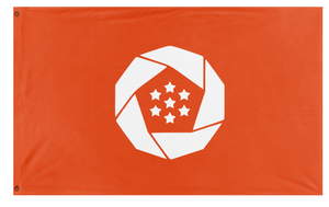 A mockup of the custom flag 'Federal republic of Erusea flag' on a white background
