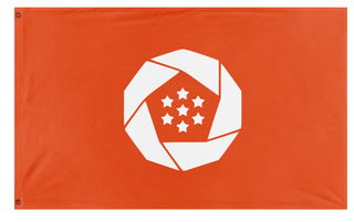 A mockup of the custom flag 'Federal republic of Erusea flag' on a white background