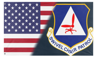 A mockup of the custom flag 'US/CAP FLAG' on a white background