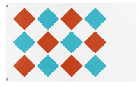 A mockup of the custom flag 'Pinus Sylvestris flag' on a white background