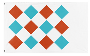 A mockup of the custom flag 'Pinus Sylvestris flag' on a white background