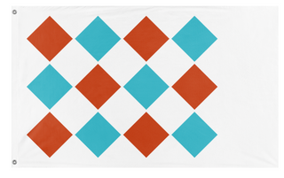 A mockup of the custom flag 'Pinus Sylvestris flag' on a white background