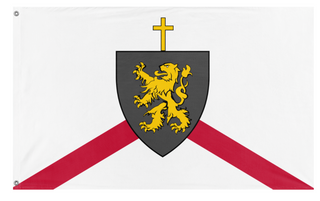 A mockup of the custom flag 'W.R flag' on a white background