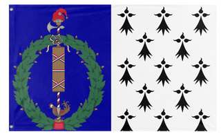 A mockup of the custom flag 'brittany flag' on a white background