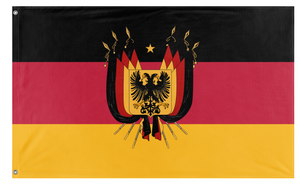 A mockup of the custom flag 'The Empire of Germany flag' on a white background