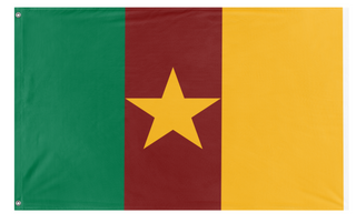 A mockup of the custom flag 'Cameron  flag' on a white background