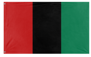A mockup of the custom flag 'Red Black and Green Tricolor flag' on a white background