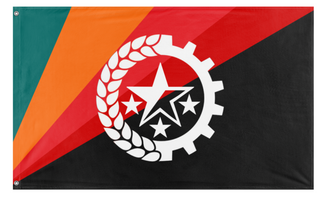 A mockup of the custom flag 'Federation of Luevyski flag' on a white background