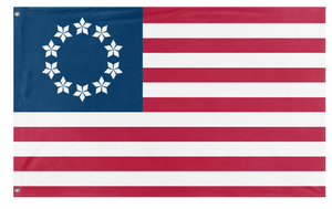 A mockup of the custom flag 'Diamond-Spangled Banner flag' on a white background