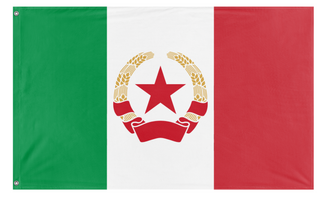 A mockup of the custom flag 'Italian popular flag' on a white background