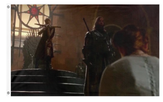 A mockup of the custom flag 'King Joffrey  flag' on a white background