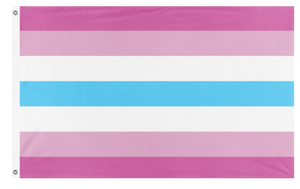 A mockup of the custom flag 'Femboy flag' on a white background