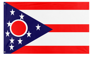 A mockup of the custom flag 'Ohio flag' on a white background
