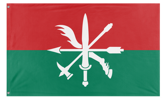 A mockup of the custom flag 'Republic of Sotoa flag' on a white background