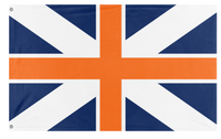 A mockup of the custom flag 'Republic of Albios flag' on a white background
