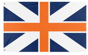 A mockup of the custom flag 'Republic of Albios flag' on a white background
