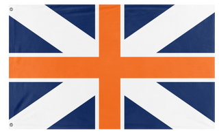 A mockup of the custom flag 'Republic of Albios flag' on a white background